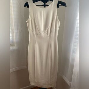 H&M Ivory Sleeveless Sheath Dress Size 8